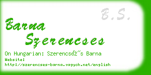 barna szerencses business card